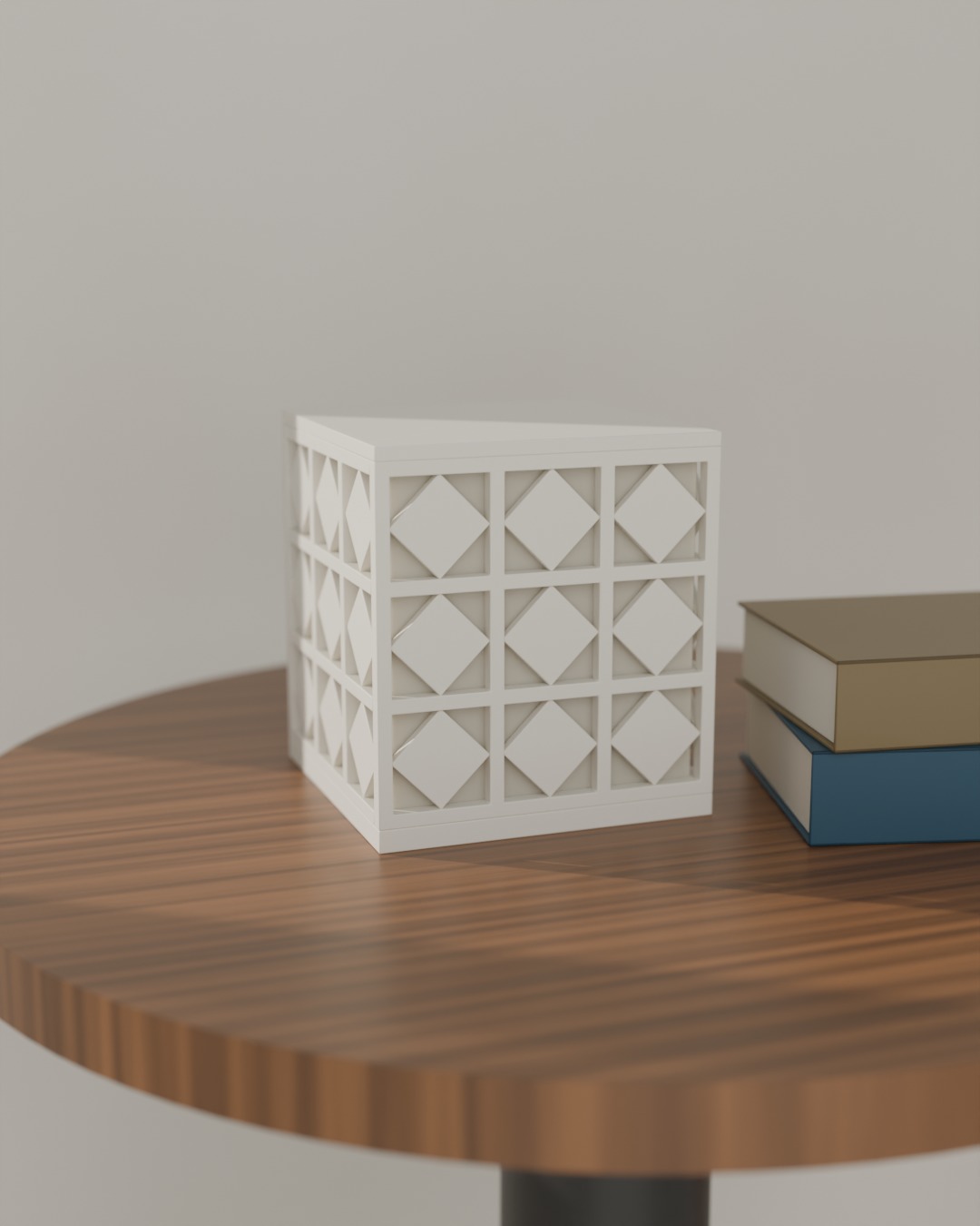ANGIN cordless lamp in bone white, switched off, by a window in daylight