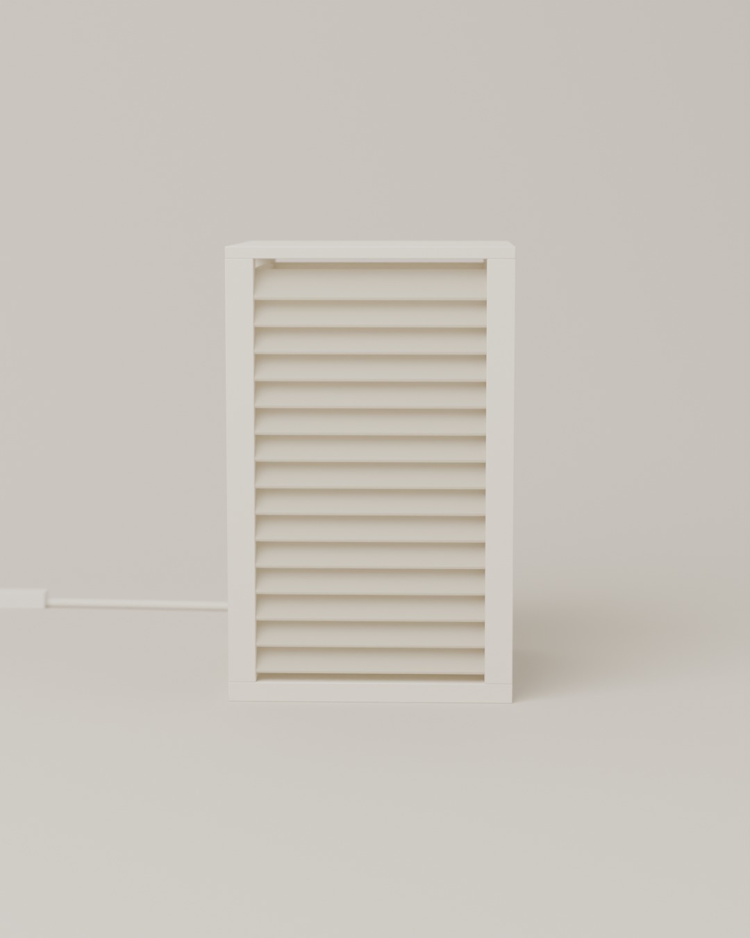 BIDAI table lamp in bone white, switched off, on a plain studio background
