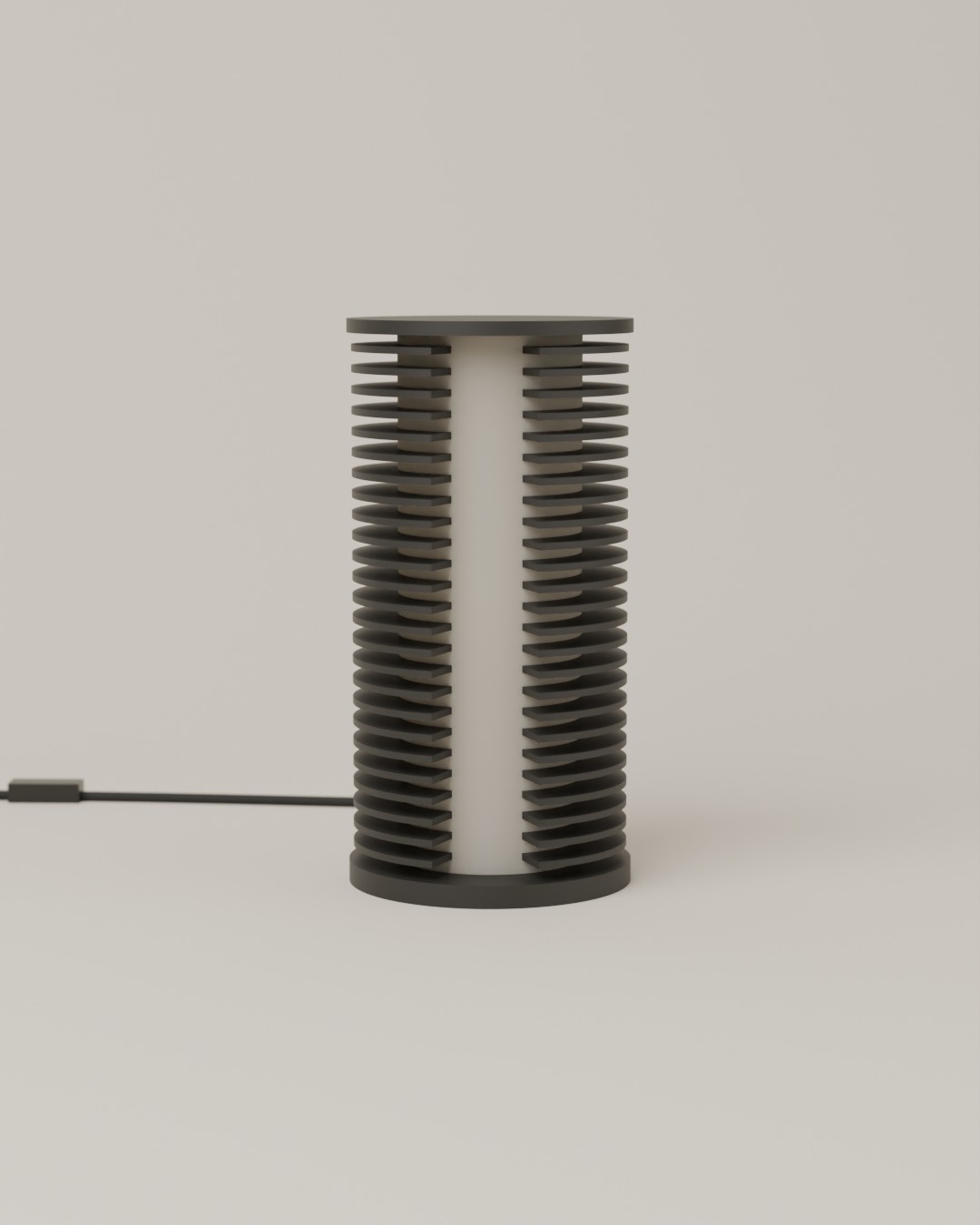 COLUMN table lamp in graphite, switched off, on a plain studio background