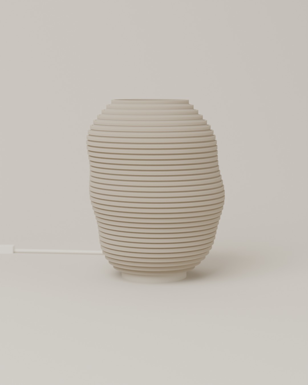 KONTUR table lamp in bone white, switched off, on a plain studio background