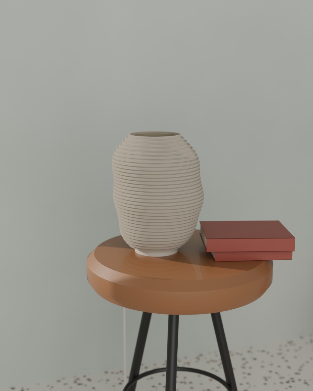 KONTUR table lamp in bone white, switched off, by a window in daylight