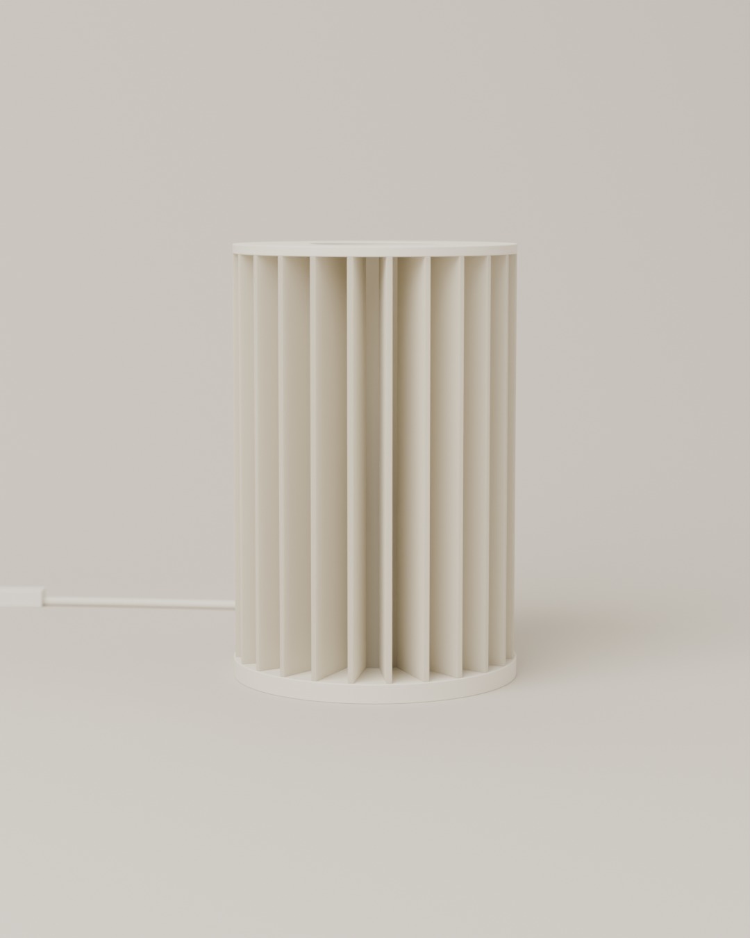SIRIP table lamp in bone white, switched off, on a plain studio background
