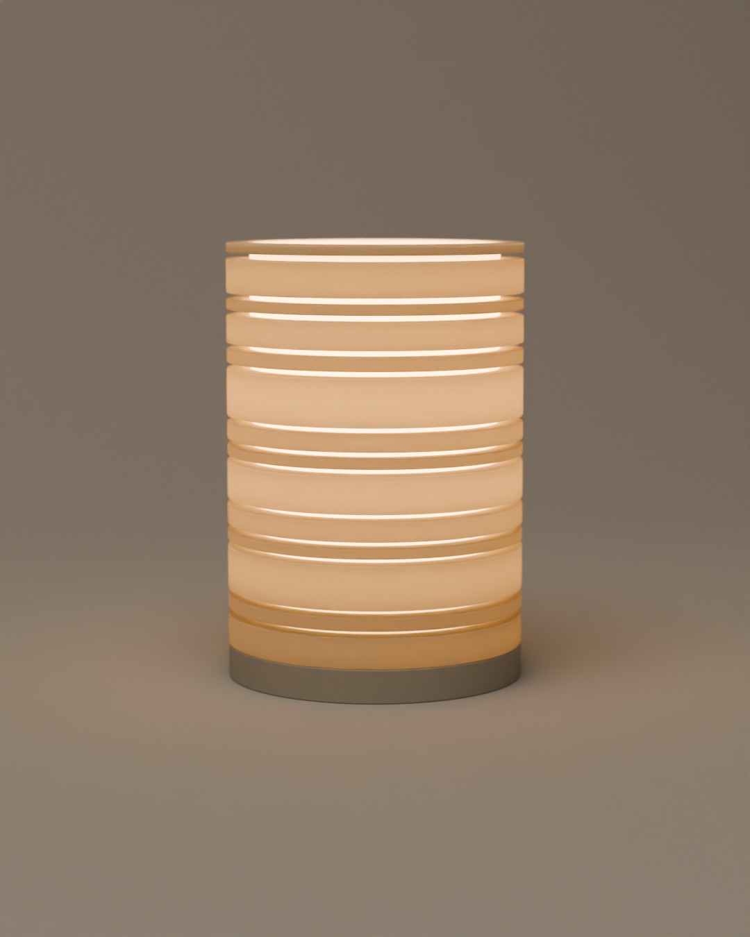 TERAS cordless lamp in bone white, switched on, on a plain studio background